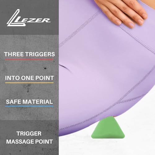 LEZER, Trigger Massage Point, Manual Massage Ball, Muscle Knots Relief Tool, Myofascial Release, Physical Therapy, Plantar Fasciitis, Set of 2 (Green Trigger and Black Ball) - Image 3