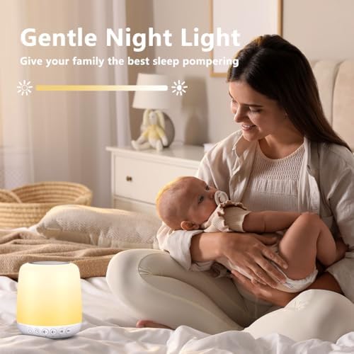 White Noise Sound Machine for Sleep Portable Sound Machine with 30 Soothing Sounds 12 Night Light Colors 4 Timer Sleep Machine for Baby Adults, Smart App Control, Touch Control - Image 4