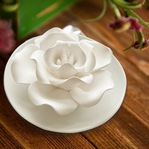 Passive Diffuser for Essential Oil-Ceramic Diffuser Non Electric Oil Diffusers for Small Mini Room, Desk Decorative, Bathroom (Impatiens) - Image 2