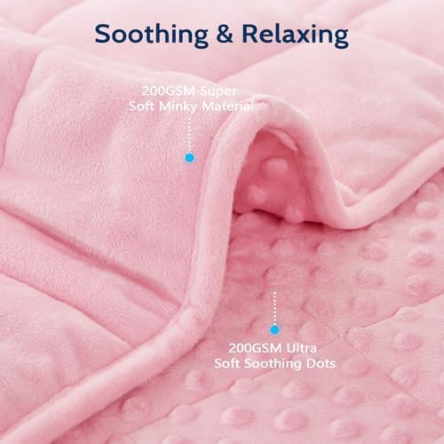 L'AGRATY Weighted Blanket for Adult - 48"x72" 15lbs Minky Dots Heavy Blanket with Glass Beads Soft Breathable for All-Season Summer Fall Winter Thick Comfort for Sleeping - Image 2