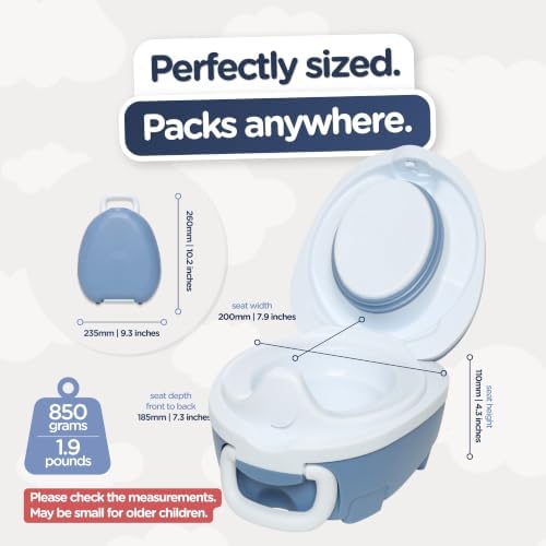 My Carry Potty - Blue Pastel Travel Potty, Award-Winning Portable Toddler Toilet Seat for Kids to Take Everywhere - Image 2