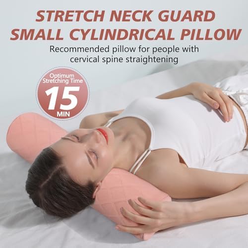 Cozyhealth Cervical Roll Pillow, Medium Soft Memory Foam Neck Round Pillow Cylinder Bolster Pillow for Sleeping, Round Neck Support for Bed, Legs, Back and Yoga (Pink, Large - 4.7" H) - Image 4