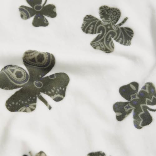 Lucky Brand 50" x 70" Plush Throw Blanket, Clover Ivory Blanket for Sofa or Bed - Image 5