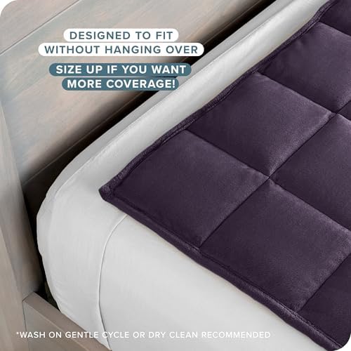 Bare Home Minky Fleece Weighted Blanket (Eggplant, 80"x87" 25lbs) - Image 3