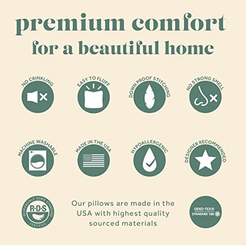 ComfyDown 20x30 Throw Pillow Insert, Down & Feather Fill, 100% Cotton Cover, Made in USA – Premium Soft Lumbar Decorative Pillow Form Sham Stuffer for Bed, Sofa & Couch - Image 7