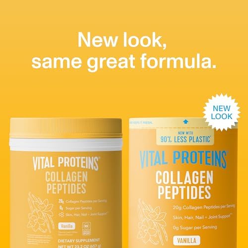 Vital Proteins Collagen Peptides Powder - Grass Fed Collagen Peptides for Hair, Nail, Skin, Bone & Joint Health, Vanilla, 23.2 Ounces (Pack of 2) - Image 3