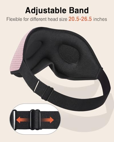MABAO Sleep Mask for Side Sleeper, Eye Mask for Sleeping Women Men, Pink - Image 6
