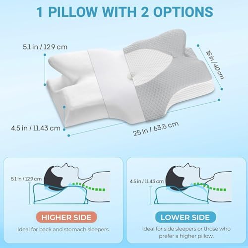 Elviros Cervical Memory Foam Pillow,2 PCS Pillow for Neck & Shoulder Pain - Image 2