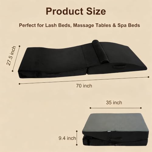 Lash Bed Topper,Ergonomic Massage Table Pad,Foldable,27.5"W *70"L - Image 2