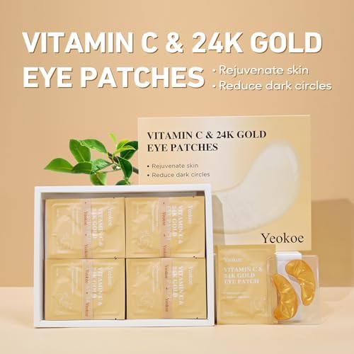 Yeokoe Under Eye Patches for Dark Circles,Puffy Eyes,20 Pairs Face Masks SkinCare With Vitamin C and 24k Gold - Image 2