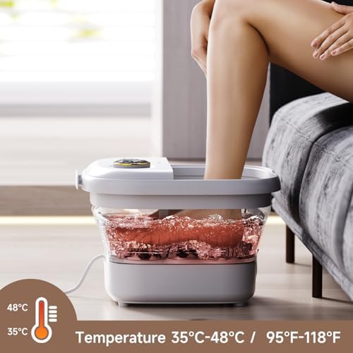 KASJ Collapsible Foot Spa Electric Rotary Massage with Heat,Bubble and Jet - Image 3