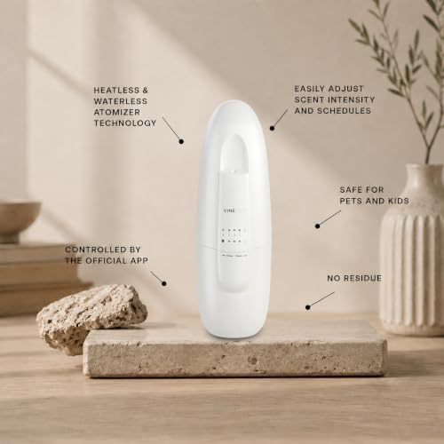 VINEVIDA Studio Plug-in Diffuser for Essential Oils - Discreet 100ml Aroma Diffuser for Home and Office - Automatic Shut-Off for 12 hrs of Continuous Fragrance (White) - Image 5