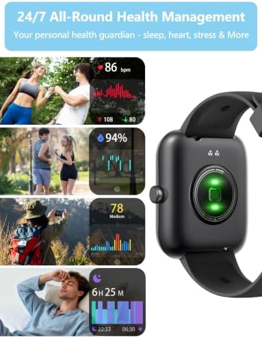 Smart Watch Men Women [2 Bands, 44mm case] 1.83" Alexa Fitness Tracker, Heart Rate, Sleep, Stress Monitor, IP68 Waterproof Smartwatch, Make/Answer Calls, Compatible with iPhone & Android Phones - Image 4