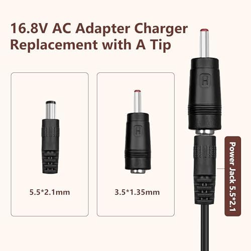 16.8V Charger for Massage Gun Compatible with TheraGun, Hyperice, Medcursor, Mebak, Toloco, Sportneer, Sonic, Fusion, Youdgee, Sharper Image, Olsky，Cryotex, Cholas Massage Gun - 79in DC Charger - Image 4