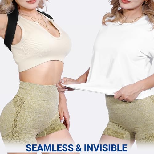 Posture Corrector for Women & Men, Adjustable Upper Back Brace Straightener - Image 4