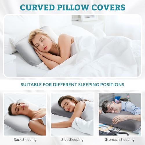 Mindsoft Cooling Sleep Cervical Neck Pillowcase (Only Pillowcase) Breathable Cold Pillow Cover for Side & Back Sleepers Orthopedic Cervical Shape(White) - Image 4
