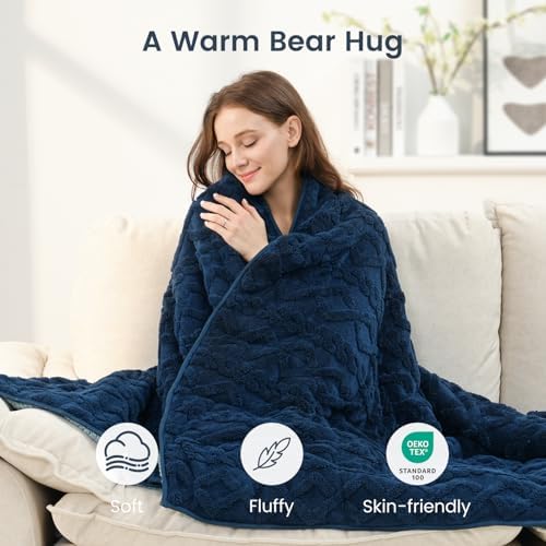 Sherpa Fleece Weighted Blanket for Adults, Dual Sided Soft, 60"x80" 20lbs - Image 4