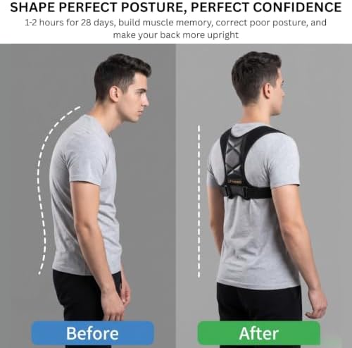Back Posture Corrector for Adults – Adjustable Upper Back Brace for Women & Men, Breathable Shoulder Straightener & Spine Support, Helps Relieve Neck, Shoulder & Upper Back Discomfort – Discreet Under Clothes, Suitable for Office, Work & Daily Wear - Image 3