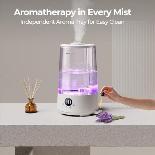 Homvana 3.6L Top-Fill Cool Mist Humidifiers for Bedroom, Large Room(Clear) - Image 2