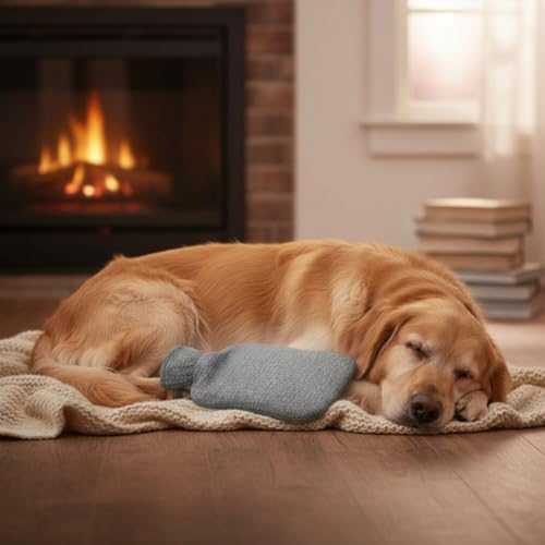 Fashy Hot Water Bottle with Quilted Cotton Cover (Gray, 67oz) - Image 5