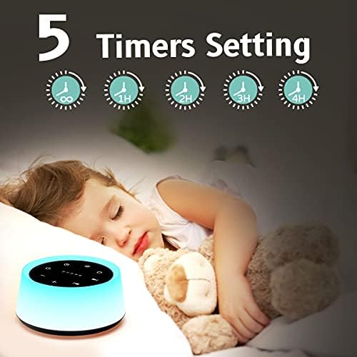 ColorsNoise Sound Machine and White Noise Machine with 30 Soothing Sounds 12 Colors for Kids Adult Baby Night Light with Memory Function for Home Office (Black) - Image 5