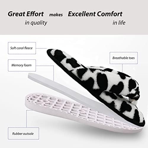 Onmygogo Indoor Slippers for Women Open Toe with Memory Foam, Soft Faux Fur Nonslip House Slippers - Image 4