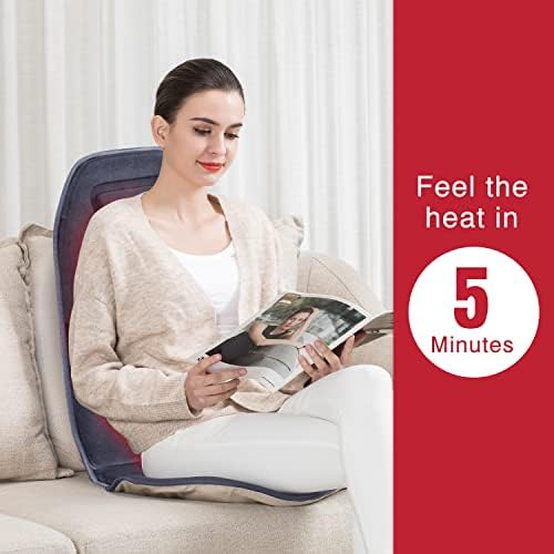 COMFIER Back Massager with Heat, 10 Motors Vibration Seat Massager, Chair Massage Pad, Heated Chair Pad, Chair Warmer,Gifts for Elderly, Mom, Dad (Gray) - Image 4