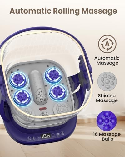 Puboo Electric Foot Bath Massager with Remote, 16 Motorized Massage Balls - Image 3