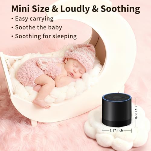 Portable Mini White Noise Machine Sound Machine with 30 Soothing Sounds for Newborn Kids Adults Rechargeable Sleep Brown Noise Machine with 4 Timers Memory Function for Travel Camping Home and Office - Image 4