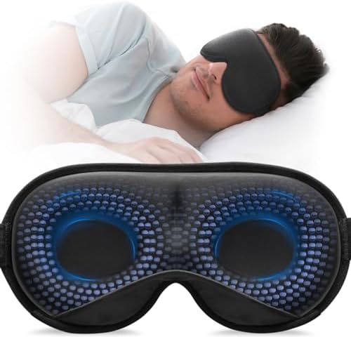 YFONG Weighted Sleep Mask for Women Men, 3D Light Blocking Eye Mask, Black by YFONG