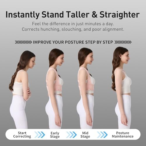 Posture Corrector for Women Back Brace Shoulder Straightener Pink, L/2XL - Image 5