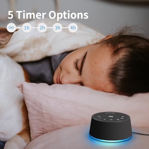SoundLegend White Noise Sleep Sound Machines 30 Sounds 12 Colors Light 32-Level Volume 5 Timers for Home Travel Gift Adjustable Brightness Memory Function Compact - Image 4