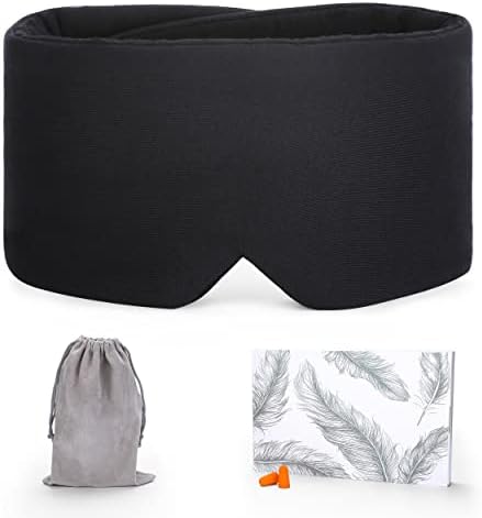 FRESHME Sleep Mask Blackout - Handmade Cotton Sleep Mask for Women Men Eye Mask for Sleeping Black Soft Eye Cover for Sleeping with Adjustable Veclro Breathable Eye Blindfold for Night Nap Travel - Image 4