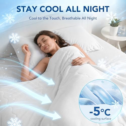 Deconovo Cooling Blanket King for Hot Sleepers, Lightweight Comforter - Image 4