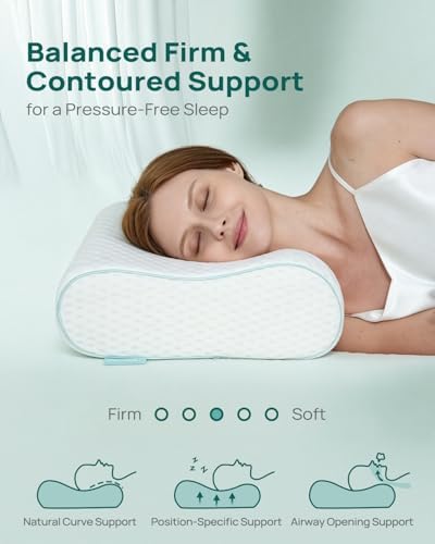 Releep Memory Foam Neck Pillow for Pain Relief – Adjustable Contour (4 Heights), Portable & Washable – Travel Pillow for Airplane, Car, Hiking (19” x 11”) – No Storage Bag - Image 4