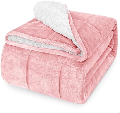 yescool Weighted Blanket for Adults (20 lbs, 60" x 80", Hot Pink) Heavy Blanket for Sleeping Perfect for 140-160 lbs, Queen Size Breathable Blanket with Premium Glass Bead, Machine Washable by yescool