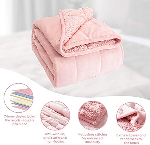 Cottonblue Pink Weighted Blankets 25lbs for Adults King Size 90"x90" Soft - Image 4