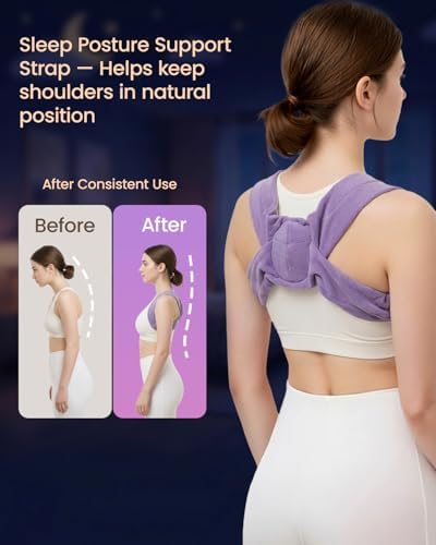 RNEMP® Sleep Upper Back Posture Corrector for Women, Ultra-Soft Lavender Back Brace for Sleeping, Lightweight & Airy, for All Night Spine Alignment & Morning Relief (Lavender Purple) - Image 7