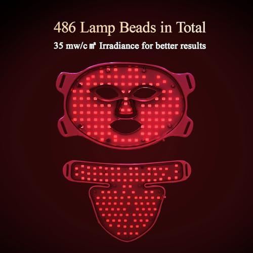 MEGELIN Led Red Light Therapy Face & Neck Mask, 7 Colors Led Light Therapy Facial Mask, Infrared Red Light Therapy Mask, Infrared Light Skin Rejuvenation(White) - Image 3