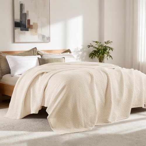 Exclusivo Mezcla 100% Cotton Breathable Waffle Blanket King Size, 90"x104" - Image 5