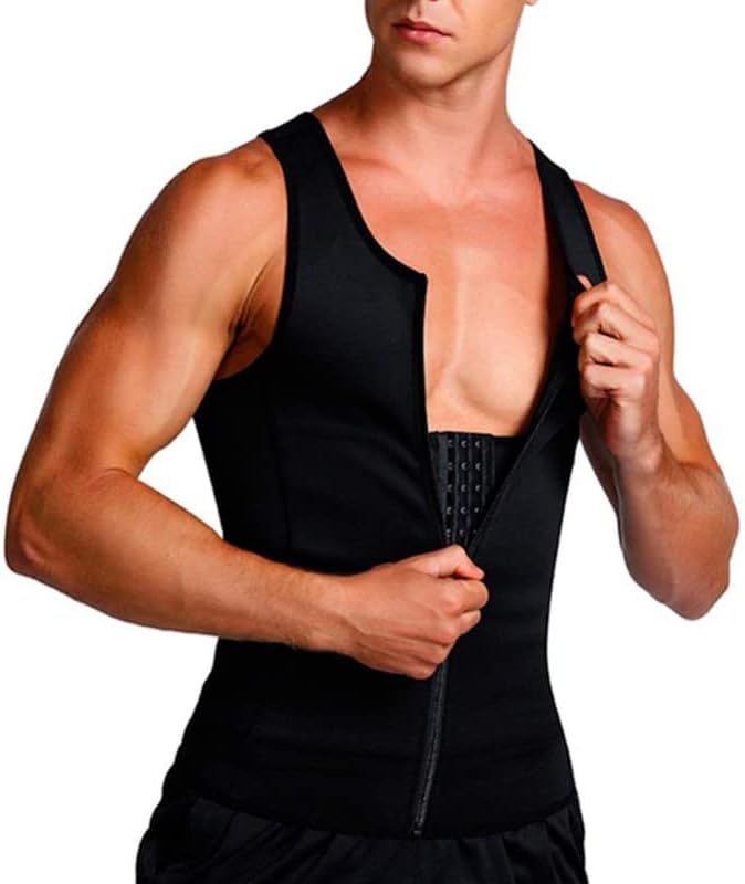 SHAPERIN Men Neoprene Sauna Zipper Waist Trainer Vest Tank Top Trimmer Body Shaper by SHAPERIN