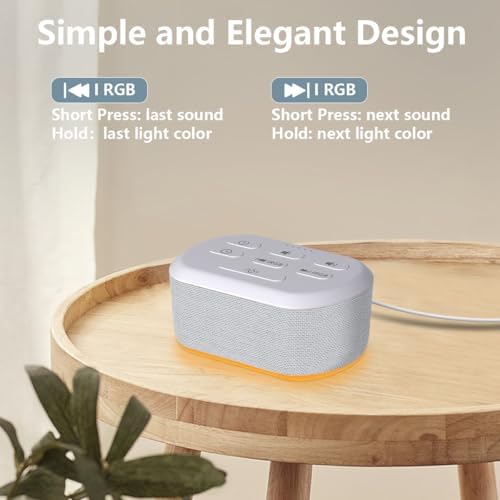 Brown Noise Sound Machine 30 Soothing Sounds White Noise Machine with 12 Night Light Colors Sleep Machine for Adults Baby Kids 36 Volume Levels Noise Canceling for Office Home Privacy - Image 7