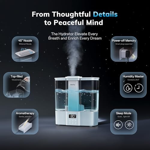 AEOCKY Geek-Level Ultrasonic Humidifier, 4L Top-Fill Cool Mist Diffuser - Image 2