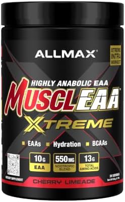 ALLMAX MUSCLEAA Xtreme EAA Powder, Cherry Limeade, 532 g, 30 Servings by ALLMAX