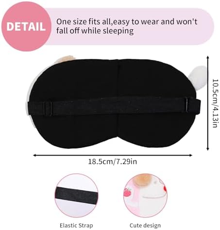PERFECTSIGHT Sleep Eye Masks, Cute Sleep Eye Cover Lightweight Adjustable Eyeshade Mask Cover for Women Men Sleep Travel Nap, Strawberry Dachshund - Image 5