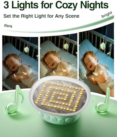 Portable White Noise Sound Machine with 20 Relaxing Sounds, 48H Playtime, 3 Timers & Night Lights, Memory, TF Card Mode & 10m Wireless Playback for Newborn Baby Gift, Adult, Mini for Home Sleep Office - Image 6