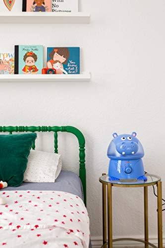 Crane Animal Humidifier for Kids Bedroom, 1 Gal. Cool Mist Humidifier with Adjustable Settings, Optional Filter, Auto Shut-Off, Hippo - Image 2