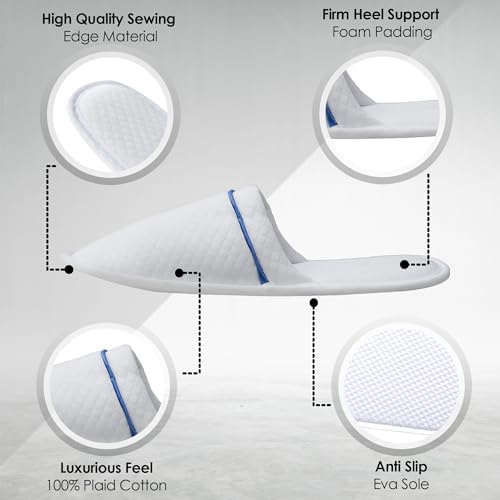 Indoor Spa Slippers 6–12 Pairs – Unisex Washable, Non-Slip Closed Toe Disposable Slippers for Guests, Bathroom, Bedroom, Hotel, House, Bride, Travel and Shoeless Home - Image 5