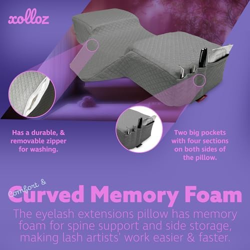 Lash Pillow, Memory Foam Eyelash Pillow for Lash Beds, Gray - Image 5