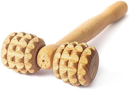 tuuli Accessories - T-Shape Massage Roller, Body and Face Roller, Multi-Functional Facial Massager, Helps Ease Muscle Tension and Supports Skin Health, Wooden Roller Massager Tool by Itsallaboutwood